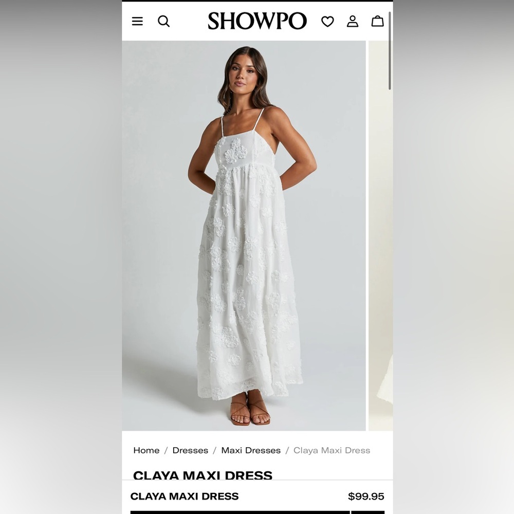 Showpo White Claya Maxi Dress